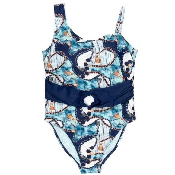 Lysa Women's Blue & White Cute and Stylish One-piece Bathing Suit Size 1X 18-20 - Picture 6 of 9